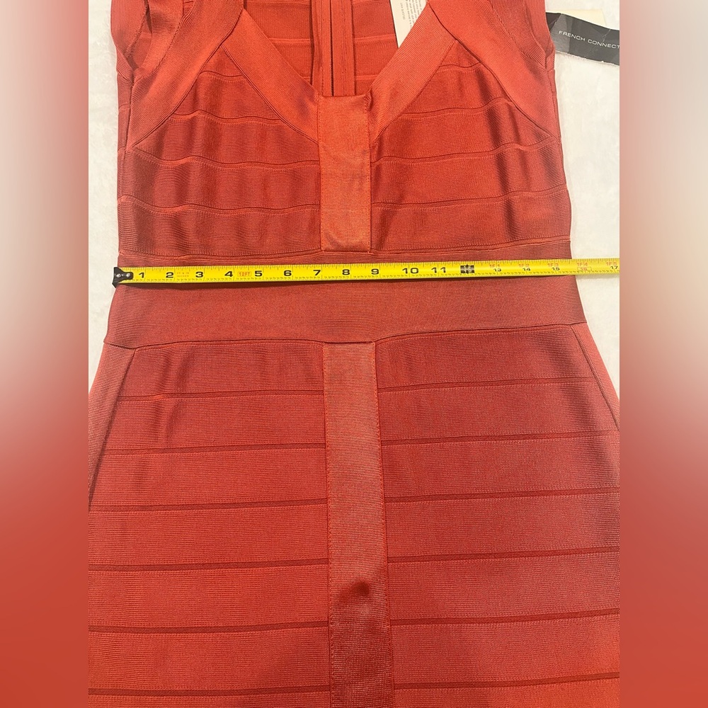 French Connection Miami Spotlight Bandage Dress in Tuscan Copper - Size 12 - Picture 8 of 8